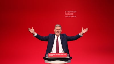 Keir Starmer makes his keynote speech to the Labour Conference in Brighton. Getty Images