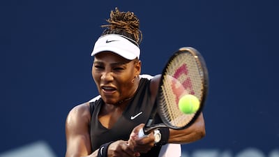 Serena Williams of the United States hits a shot against Belinda Bencic of Switzerland. AFP
