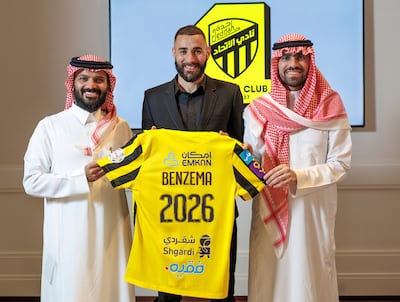 Karim Benzema after joining Al Ittihad . Photo: Al Ittihad