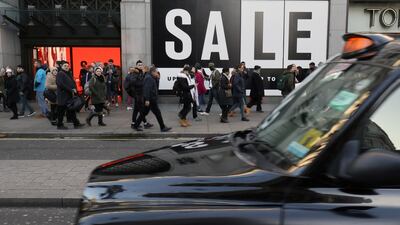 Oxford Street during the sales in central London. Across the country retailers are feeling pressure amid tepid wage growth and Brexit anxiety. Russell Boyce/Reuters