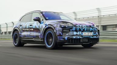 The National got a preview and test ride of the Porsche Cayenne EV in Leipzig, Germany. Photo: Porsche