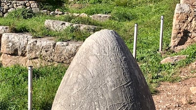 The 'navel of the world' at the Temple of Apollo at Delphi, Greece. Photo: Declan McVeigh
