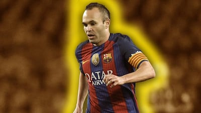 Andres Iniesta has made eight league appearances for Barcelona this season. Photo: David Ramos / Getty Images; Illustration: Jonathan Raymond / The National