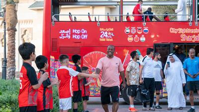 UAE football stars were in attendance as a new football facility was inaugurated at Sharjah's Al Majaz Waterfront.
