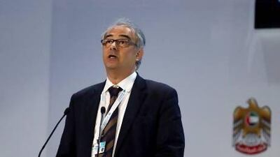 Vincenzo Acquaro, Chief for e-Government, United Nations Department for Economic & Social Affairs, speaks at the summit. Sarah Dea / The National