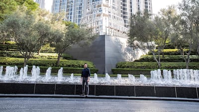 Hammond stands outside the Burj.
