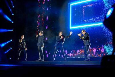 Westlife perform at Dubai’s Coca-Cola Arena on August 29, 2019. Courtesy Seven Media