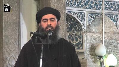 An image grab taken from an ISIL propaganda video released shows Abu Bakr Al Baghdadi, adressing Muslim worshippers at a mosque in Mosul. Baghdadi. AFP