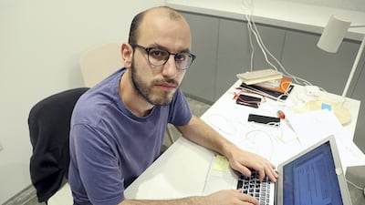 Artist Kosmas Nikolaou at the residency studios at the Al Serkal Avenue in Dubai. Satish Kumar for the National