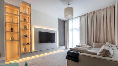 The living room.