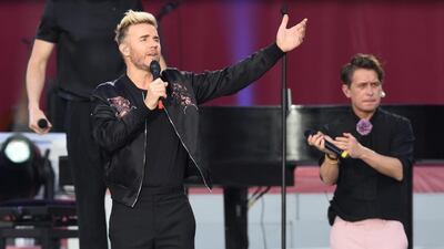 Gary Barlow and Mark Owen of Take That. Dave Hogan / Getty Images