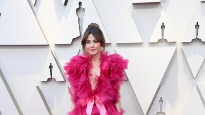 2019: Linda Cardellini wows in a pink ruffled gown by Schiaparelli Couture as she attends the 91st Annual Academy Awards . AFP