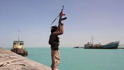A member of the pro-government forces in the Yemeni port of Mokha. AFP