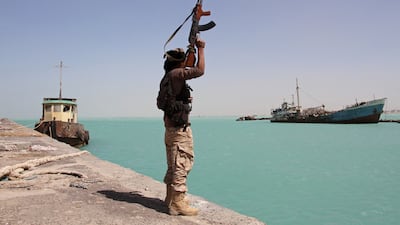 A member of the pro-government forces in the Yemeni port of Mokha. AFP