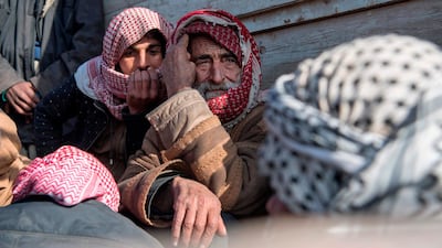 Civilians fleeing the battered Islamic State-held holdout of Baghouz in the eastern Syrian province of Deir Ezzor. AFP