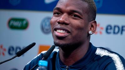 Paul Pogba speaks to the media ahead of France's Euro 2020 qualifier against Moldova. AFP