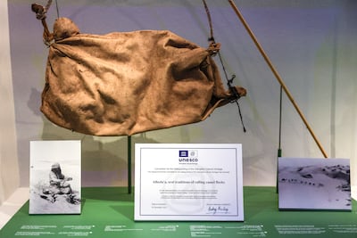 Alheda'a, the oral tradition of calling camel flocks, is part of Unesco's intangible heritage list. Victor Besa / The National