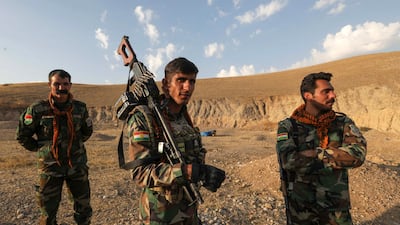 Fighters affiliated with Iran's separatist Kurdistan Freedom Party occupy a position near Altun Kupri in Iraq's semi-autonomous Kurdistan region, before the 2023 security deal was struck. AFP