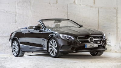 The Mercedes S500 Cabriolet, which is powered by a 455hp V8, races from 0 to 100kph in 4.6 seconds. Courtesy Mercedes-Benz