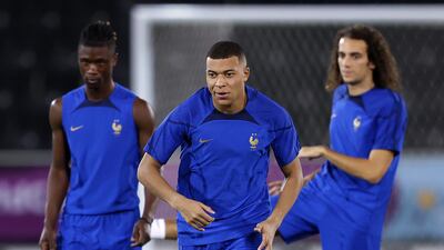 Kylian Mbappe prepares to face Morocco in the World Cup semi-final. Getty