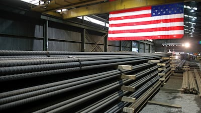 Steel rods are seen at the Gerdau Ameristeel mill in St Paul, Minnesota. AP