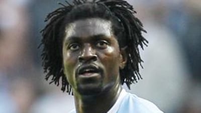 Emmanuel Adebayor will miss three games.