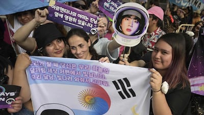 Fans in Argentina show their support for BTS.