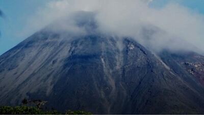 El Reventador spews lava