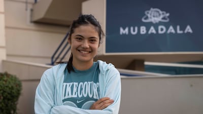 Emma Raducanu at Zayed Sports City on the opening day of this year's tournament