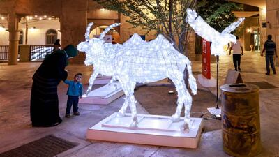 A view of decorations put in place in the Seef district of Dubai ahead the Muslim holy fasting month of Ramadan. AFP