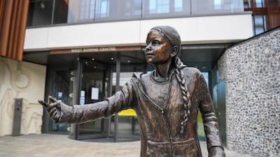 The Greta Thunberg statue in Winchester. Getty Images