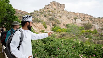 Al Suqri works as a tour guide for a perfume company in his spare time.
