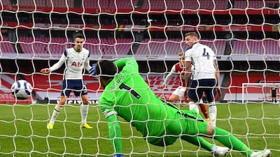 Arsenal's Martin Odegaard scores their side's first goal. PA
