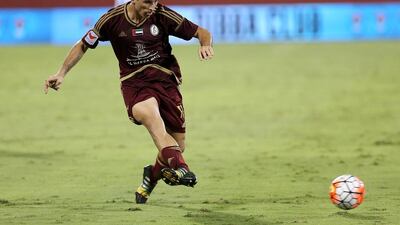 Al Wahda's Sebastian Tagliabue shown during an Arabian Gulf League match earlier this season. Pawan Singh / The National / August 20, 2015