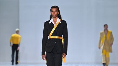 Yellow was a prevalent theme throughout the collection. AFP