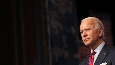 US President-elect Joe Biden speaks about the economy and the final US jobs report of 2020 at his transition headquarters in Wilmington, Delaware. REUTERS
