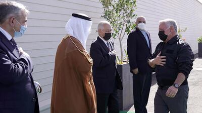 King Abdullah II of Jordan on Sunday inaugurated the Sheikh Mohamed bin Zayed Field Hospital for coronavirus patients in Aqaba. All photos by Wam