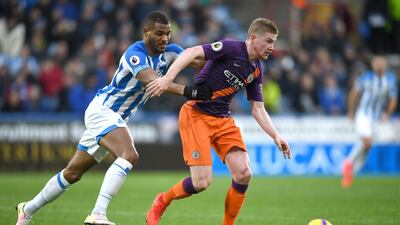 Kevin de Bruyne, right, does not feel he is back to his best yet for Manchester City after returning from injury. Getty