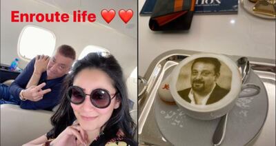 Sanjay Dutt jets into Dubai with wife Maanayata to visit his children. Instagram / Maanayata