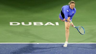 Kim Clijsters was making a comeback after seven years at the Dubai Duty Free Tennis Championships on Monday. Chris Whiteoak / The National