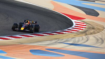 Max Verstappen of the Netherlands driving the (1) Oracle Red Bull Racing RB18 on track at Bahrain International Circuit on March 12, 2022 in Bahrain. Getty Images