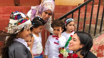 Pop star Dua Lipa has spent three days with refugee children in Lebanon. Dua Lipa / Instagram