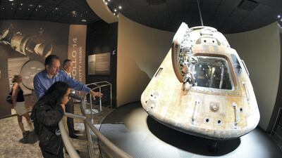 Alia Al Mansoori at the Apollo/Saturn V Center during her visit to the Kennedy Space Center. Scott A Miller for The National