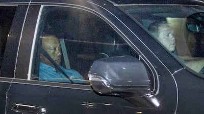 Tiger Woods is driven from the Martin County Jail after being arrested for driving under the influence after a car crash on Friday in Stuart, Florida. AFP