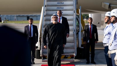 Sheikh Khaled arrives in Brazil to lead the UAE delegation. Abu Dhabi Media Office