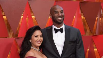 FILE - Vanessa Bryant, left, and Kobe Bryant arrive at the Oscars in Los Angeles, March 4, 2018. Vanessa Bryant is taking her lawsuit against the Los Angeles County Sheriff's Department and Fire Department to a federal jury seeking compensation for photos deputies shared of the remains of NBA star Kobe Bryant, his daughter and seven others killed in a helicopter crash in 2020. (Photo by Richard Shotwell / Invision / AP, File)