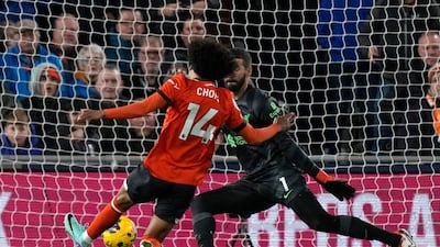 Luton Town's Tahith Chong scores his side's goal. Alastair Grant