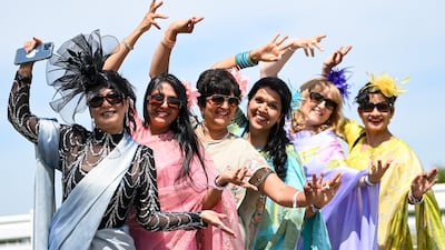 Hundreds of racegoers wearing saris attended Royal Ascot's Ladies' Day. All photos: Getty Images