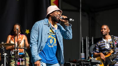 PJ Morton performing at the New Orleans Jazz and Heritage Festival in April. A week later he was playing with Maroon 5 at the Pyramids in Giza, Egypt. AP