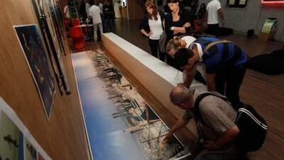 The 45-gigapixel panoramic print measures 1.11 metres by 5.58m. Organisers were unable to find a frame big enough.